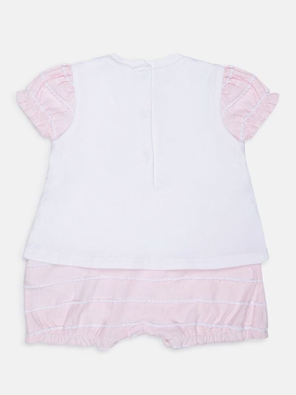 White And Pink Romper image number 1